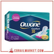 Serviette hygiénique Awane Confort 3D Longue 8 Serviette