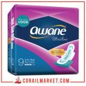 Awane Serviette Hygiénique Ultra Fine Normale 9 Serviettes