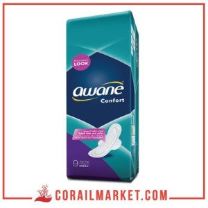 Serviette hygiénique Awane Confort Longue 9 serviettes