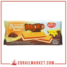 gaufrettes chocolat-vanille mixo bonus 160 g