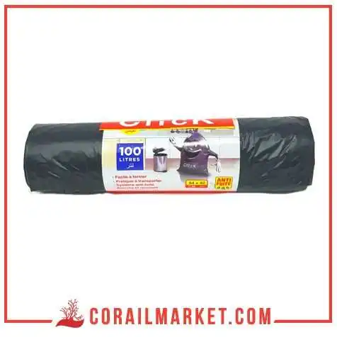 أكياس قمامة برباط ذاتي كليك 100ل أكياس قمامة برباط ذاتي كليك 100ل