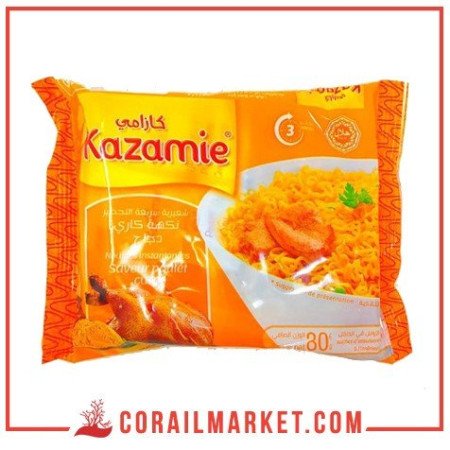 nouilles instantanées gout poulet et curry kazamie 80 g