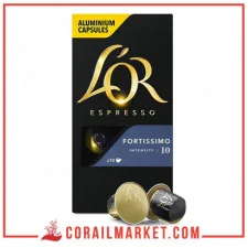 CAFÉ EN CAPSULE "FORTISSIMO 10" l'or 10 pièces