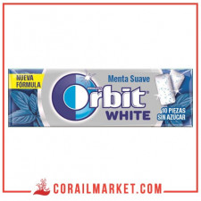 Chewing-gum sans Sucre goût menthe givré orbit white 10 dragés 14 g