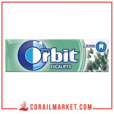 Chewing-gum sans Sucre goût Eucalyptus orbit 10 dragée 14 g