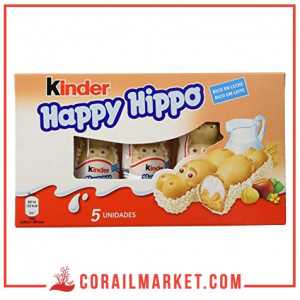 Biscuit fourré au chocolat blanc kinder happy hippo 104 g