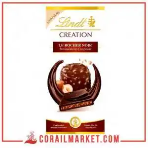 Chocolat noir aux noisettes le rocher noir lindt création 150 g