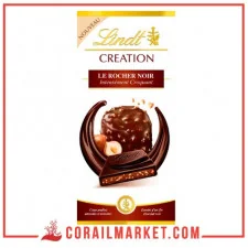 Chocolat noir aux noisettes le rocher noir lindt création 150 g
