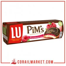 biscuit fourré à la confiture de framboise pim's lu 150 g