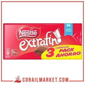 Chocolat au lait extrafino Nestlé 3×125 g
