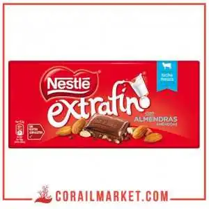 Chocolat au lait sans gluten a amandes extrafino Nestlé 123 g