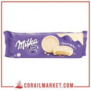 Gaufrette enrobé chocolat blanc choco wafer milka 180 g