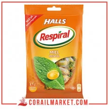 Bonbon sans gluten goût miel menthe respiral halls 150 g