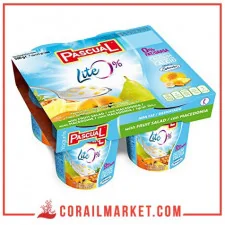 Yaourt 0% de matière grasse au macédoine de fruit pascual 4×125 g