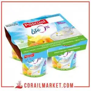 Yaourt 0% de matière grasse au macédoine de fruit pascual 4×125 g