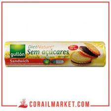 biscuit SANDWICH FOURRÉ AU CHOCOLAT NOIR SANS SUCRES gullon 250 g