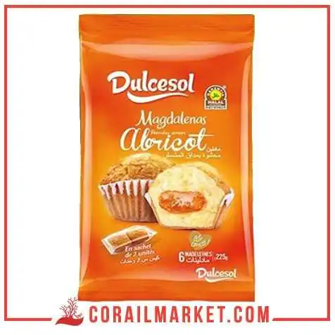 madeleine fourré crème d'abricot dulcesol 225 g madeleine fourré crème d'abricot dulcesol 225 g