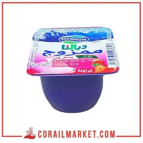 Yaourt gout fraise Dialna brassé soummam 100 g Yaourt gout fraise Dialna brassé soummam 100 g