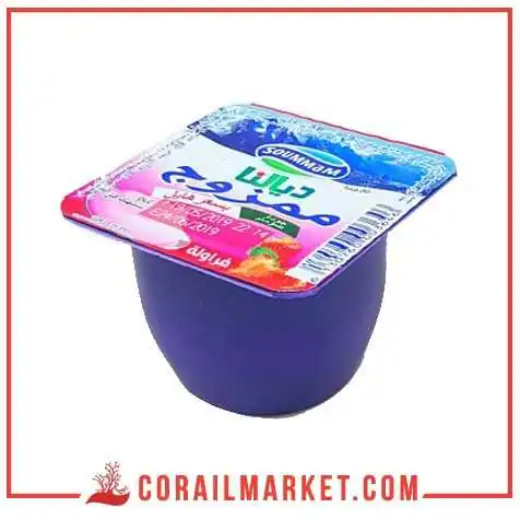 Yaourt gout fraise Dialna brassé soummam 100 g Yaourt gout fraise Dialna brassé soummam 100 g